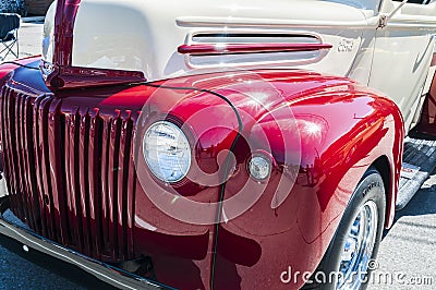 (wheels on wyandotte) Classic ford pick-up truck Stock Photo