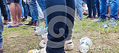 whenjeans most people wear, people stand up during the campaign, Editorial Stock Photo