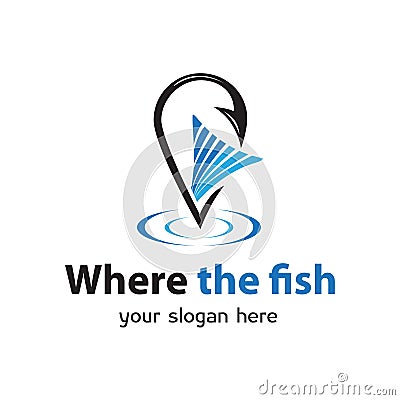 Where the fish logo Vector Illustration