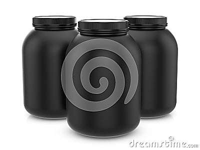 Whey protein containers Cartoon Illustration