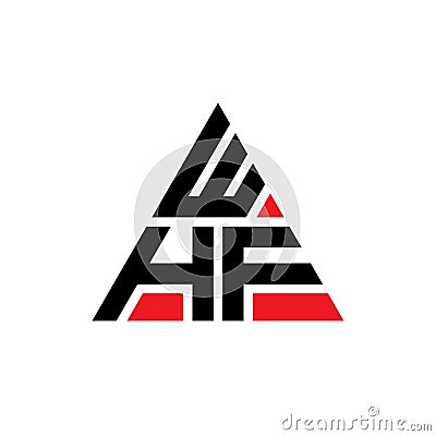 WHF triangle letter logo design with triangle shape. WHF triangle logo design monogram. WHF triangle vector logo template with red Vector Illustration