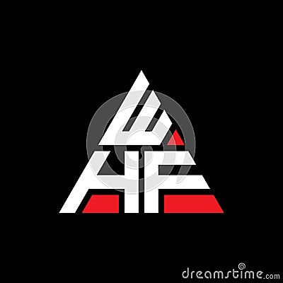 WHF triangle letter logo design with triangle shape. WHF triangle logo design monogram. WHF triangle vector logo template with red Vector Illustration
