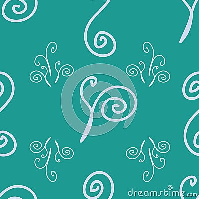 Whimsical doodle background, seamless vector Vector Illustration