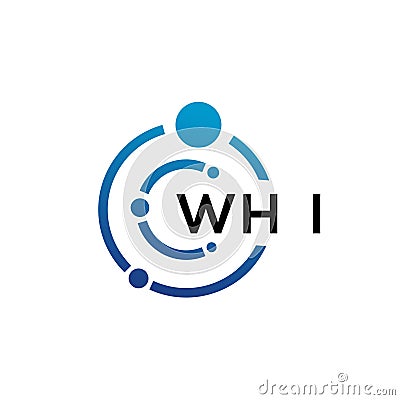 WHI letter technology logo design on white background. WHI creative initials letter IT logo concept. WHI letter design Vector Illustration