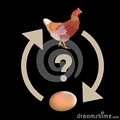 Which came first, the chicken or the egg? Vector Illustration