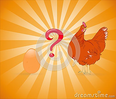 The chicken or the egg Vector Illustration