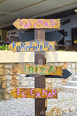 Which direction you need to take in Ibiza? Stock Photo