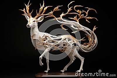 Whimsical animal poly sculpture. Generate Ai Stock Photo