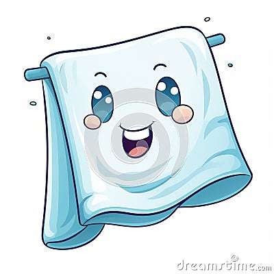 Whimsical Cartoon Towel With Expressive Eyes Playful And Vibrant Illustration Cartoon Illustration