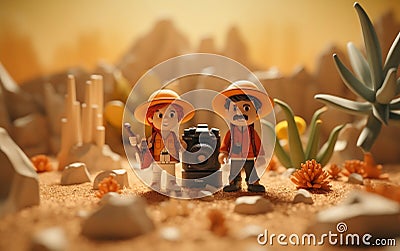 Whimsical 3D Cartoon Characters World Photography Day Natu Theme. Generative AI Stock Photo