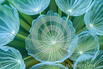 Whimsical Dandelion Seeds Stock Photo