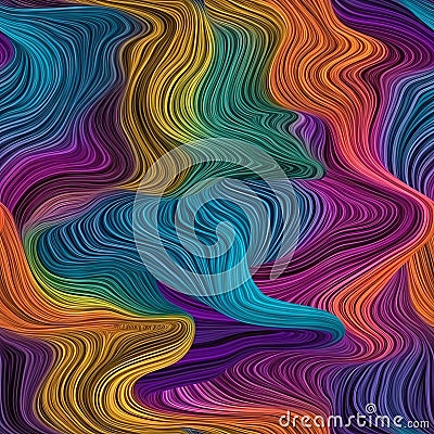 Whimsical Journey: Psychadelic Etch-a-Sketch Moire Seamless Pattern, Generative AI Stock Photo