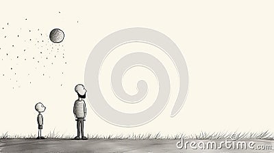 Whimsical Minimalist Storybook Illustration In The Style Of Shel Silverstein Cartoon Illustration