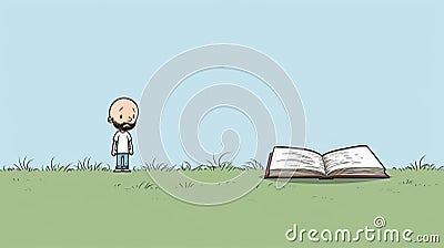 Whimsical Minimalist Storybook Illustration In The Style Of Shel Silverstein Cartoon Illustration