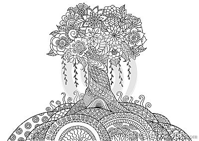 Whimsical tree Vector Illustration