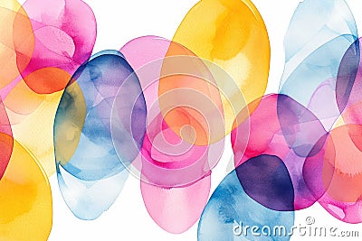 Whimsical Watercolor Easter Egg Patterns. Stock Photo