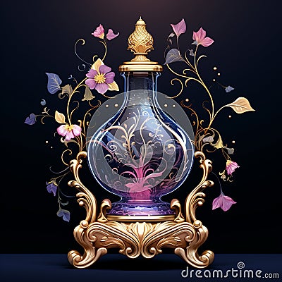 Whimsical Whispers Perfume Bottle Stock Photo