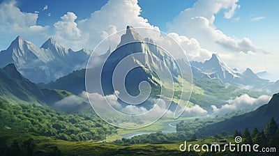 Whimsical Wilderness: A Hyper-detailed Fantasy Landscape In 32k Uhd Stock Photo