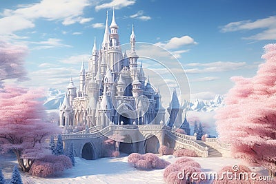Whimsical winter landscapes with fantasy Stock Photo