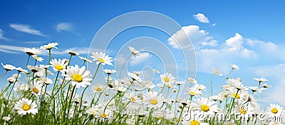 Whimsical Wonders: A Delightful Closeup of White Daisies Against Stock Photo