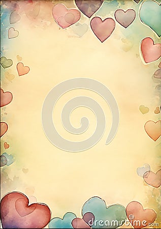 Whimsical Writings: A Vibrant Heart-Shaped Canvas for Your Imagi Stock Photo