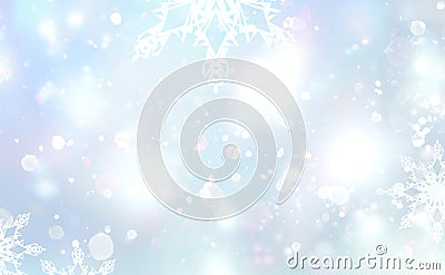 Whinter background,light christmas bokeh.Magic frost texture,new year defocused card.Glowing lights holiday wallpaper Cartoon Illustration