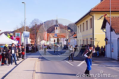 Whip Crackers On Carnival Parade 2023 In Videm Near Ptuj, Slovenia Editorial Stock Photo