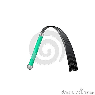 Whip with cyan handle Vector Illustration