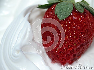 Whip and strawberry Stock Photo