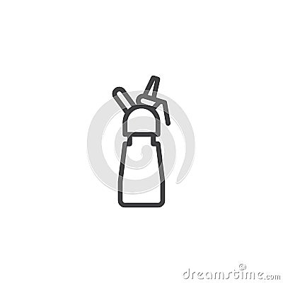 Whipped cream bottle outline icon Vector Illustration