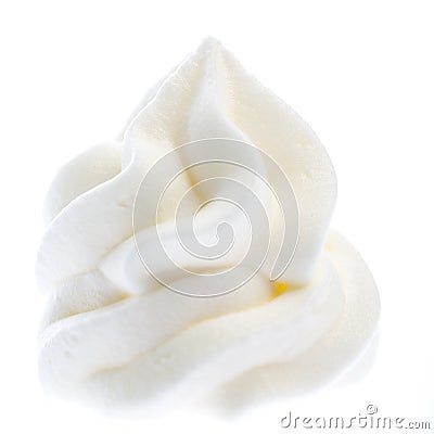Whipped cream isolated on white background Stock Photo