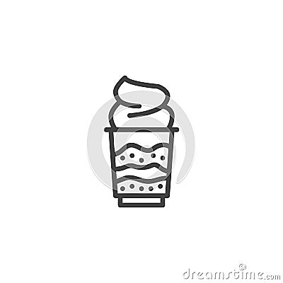 Whipped ice cream line icon Vector Illustration