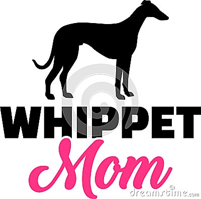 Whippet mom silhouette Vector Illustration