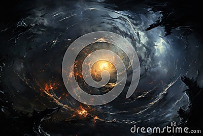 Whirling vortex elementals, conjuring powerful storms with their elemental prowess - Generative AI Stock Photo
