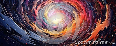 whirlpool of abstract colors and textures on a dynamic background, creating a mesmerizing visual vortex that stimulates panorama Stock Photo