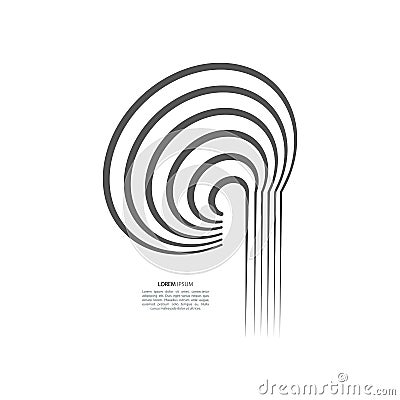 Whirlpool. Abstract spiral, vortex shape, element Stock Photo