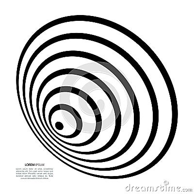 Whirlpool, black hole, radial lines with rotating distortion. Abstract spiral, vortex shape, element Stock Photo