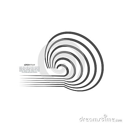 Whirlpool, black hole, radial lines with rotating distortion. Abstract spiral, vortex shape, element Stock Photo