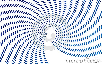 Whirlpool radial lines with rotating distortion. Abstract spiral, vortex shape, element Stock Photo