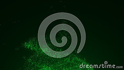 Whirlwind with chaos particles. Abstract water vortex. Explosion dynamic wave in space. Futuristic flow dots. Wormhole shimmering Stock Photo