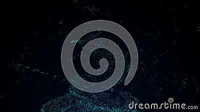 Whirlwind with chaos particles. Vector abstract water vortex. Explosion dynamic wave in space. Futuristic flow dots. Wormhole Vector Illustration