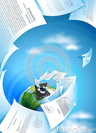 Whirpool Of Documents Stock Photo