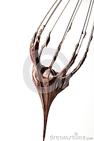 Whisk with chocolate Stock Photo