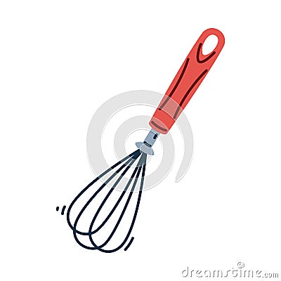 Whisk Tool with Handle as Cooking Utensil Vector Illustration Vector Illustration