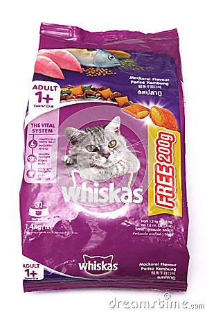 Whiskas mackerel flavour 1.4kg pack Editorial Stock Photo