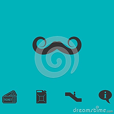 Whiskers icon flat Vector Illustration