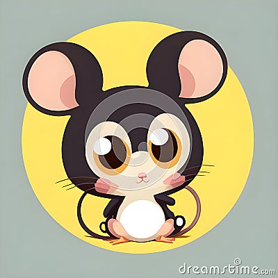 Whiskers and Wonders: Mouse Vector Sticker for Creative Artistry Stock Photo