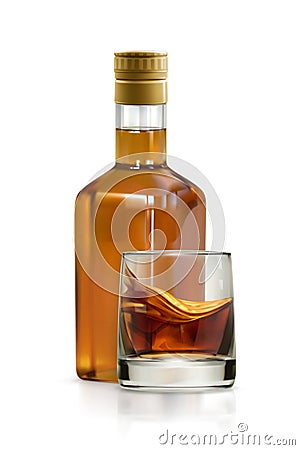 Whiskey, alcohol drink Vector Illustration