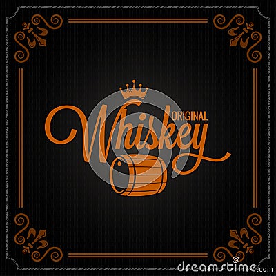 Whiskey barrel label design logo background Vector Illustration