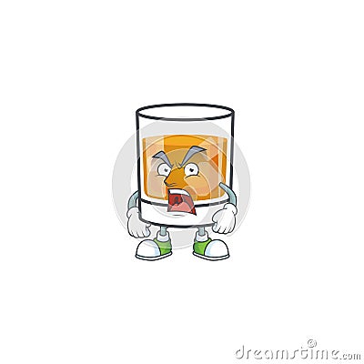 Whiskey with character angry on white background Vector Illustration